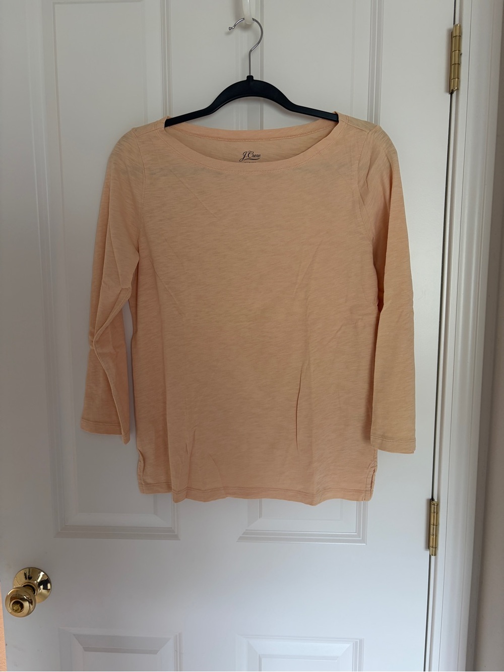 J. Crew Peach Long Sleeve Crewneck Top